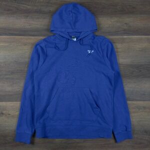 Reebok Mens Royal Blue Fleece Pullover Hoodie Vector Logo 3RSMJ1663 Large